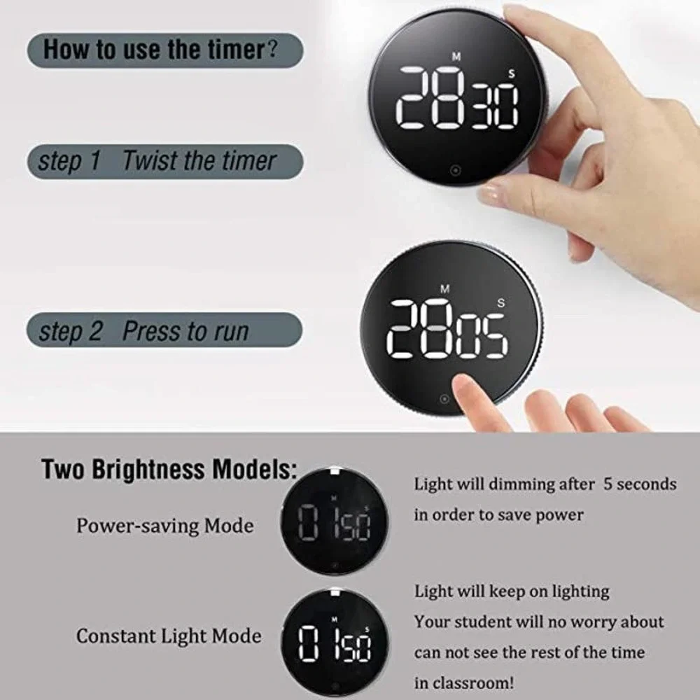 Smart Magnetic Countdown LED Digital Timer - Picture 3 of 7